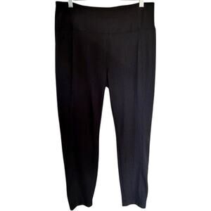 Spring + Mercer Ankle Length Textured Pull on Pants Black Jacquard   size Large